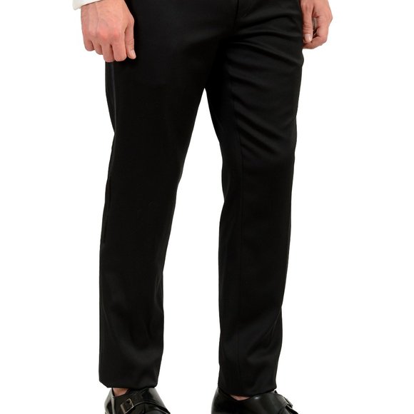 Hugo Boss Men's "Arti/Hesten201E1" Extra Slim Black Tuxedo Wool One Button Suit - Picture 9 of 14